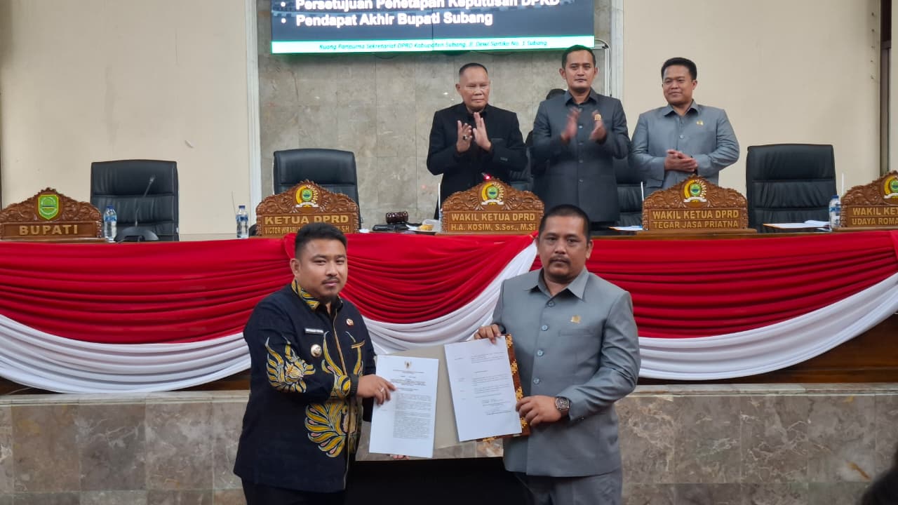 DPRD dan Pemkab Subang Setujui Raperda Perubahan Susunan Perangkat Daerah