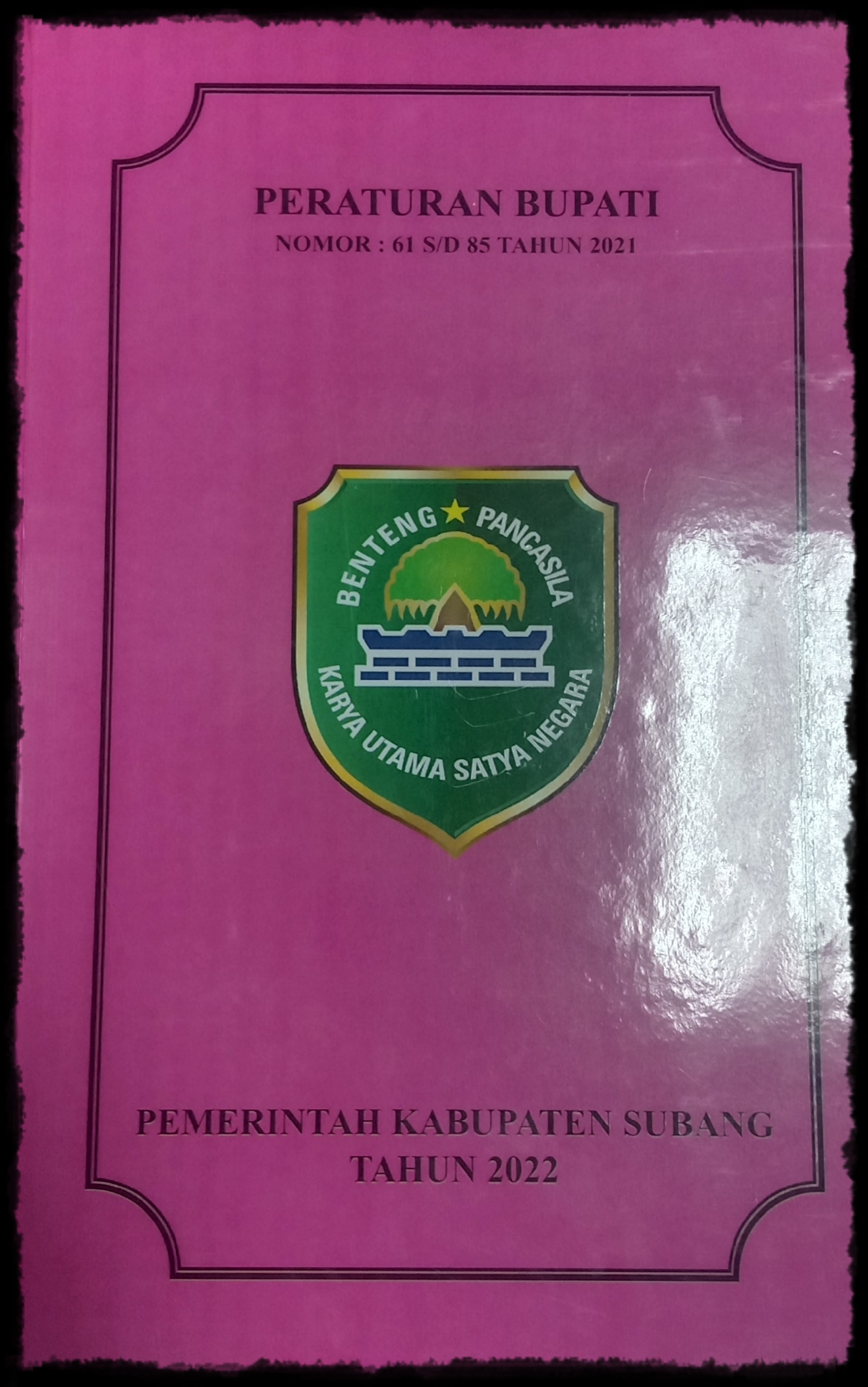 PERATURAN BUPATI NOMOR: 61 S/D 85 TAHUN 2021