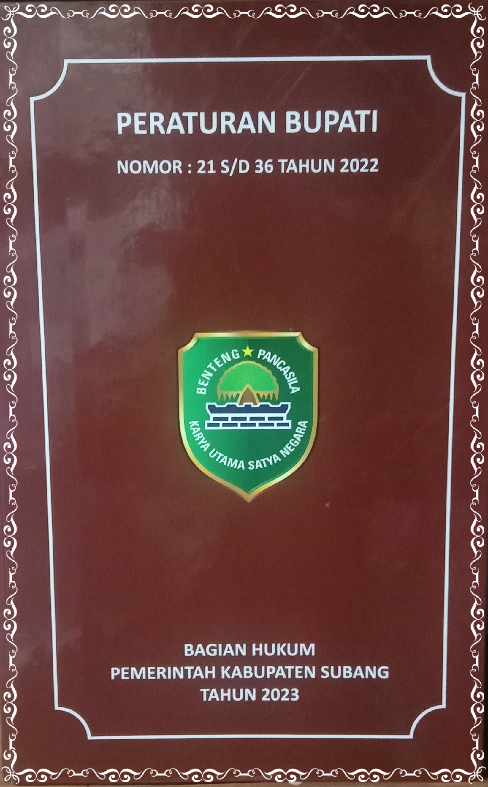PERATURAN BUPATI NOMOR : 21 S/D 36 TAHUN 2022