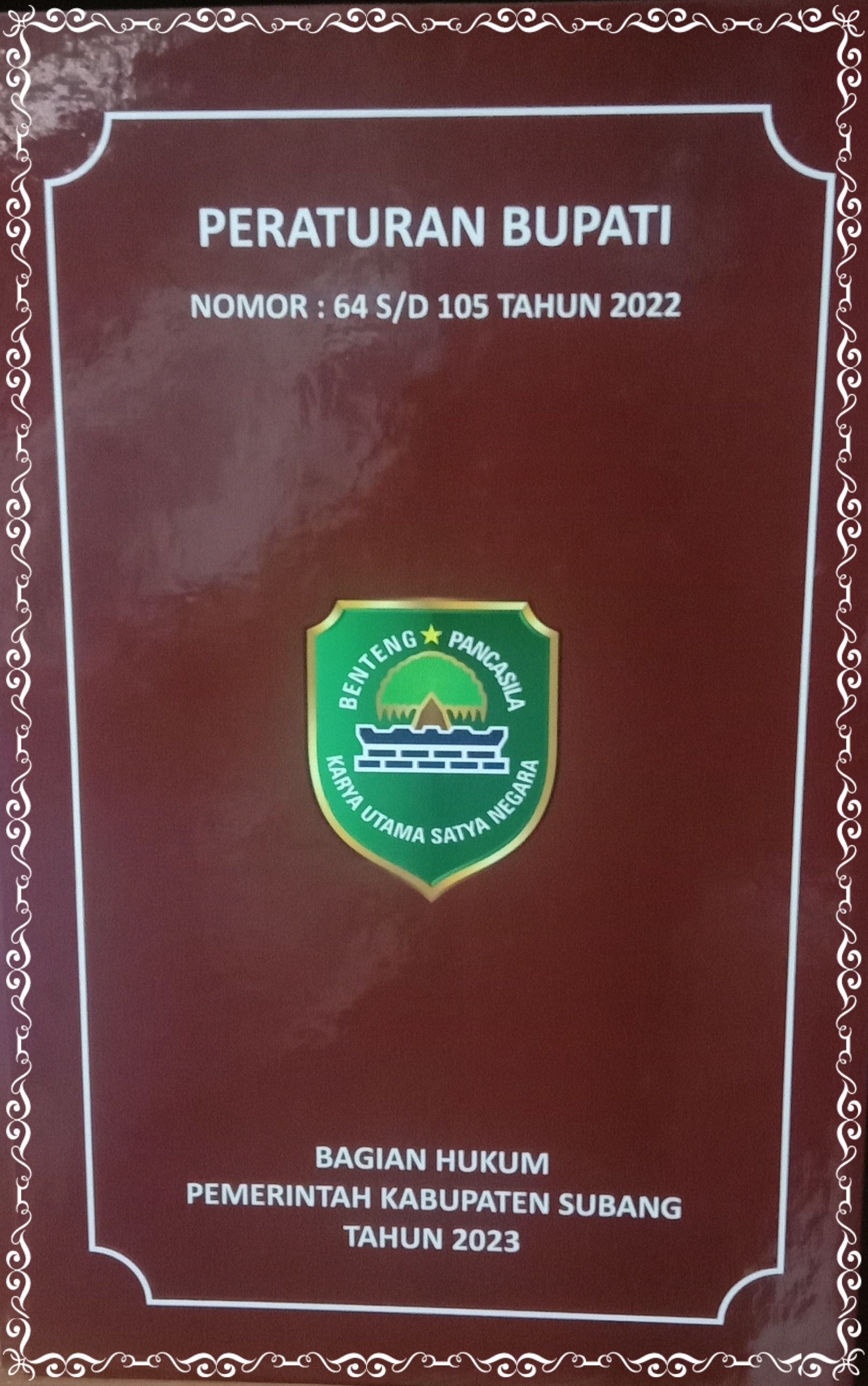 PERATURAN BUPATI NOMOR: 64 S/D 105 TAHUN 2022
