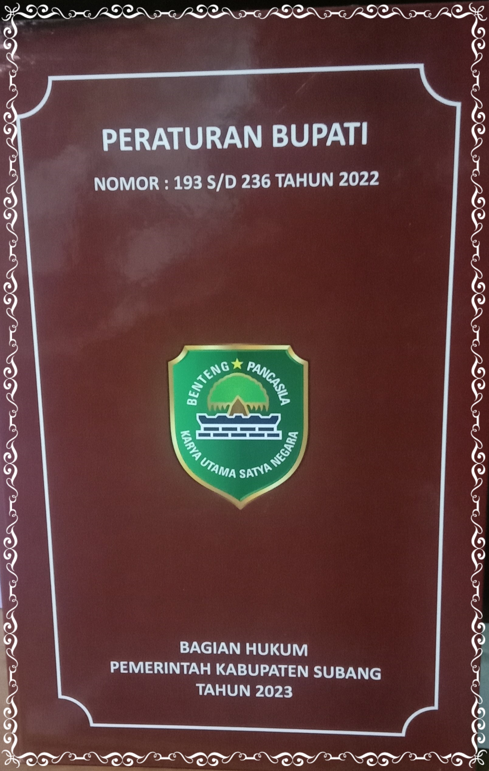 PERATURAN BUPATI NOMOR : 193 S/D 236 TAHUN 2022