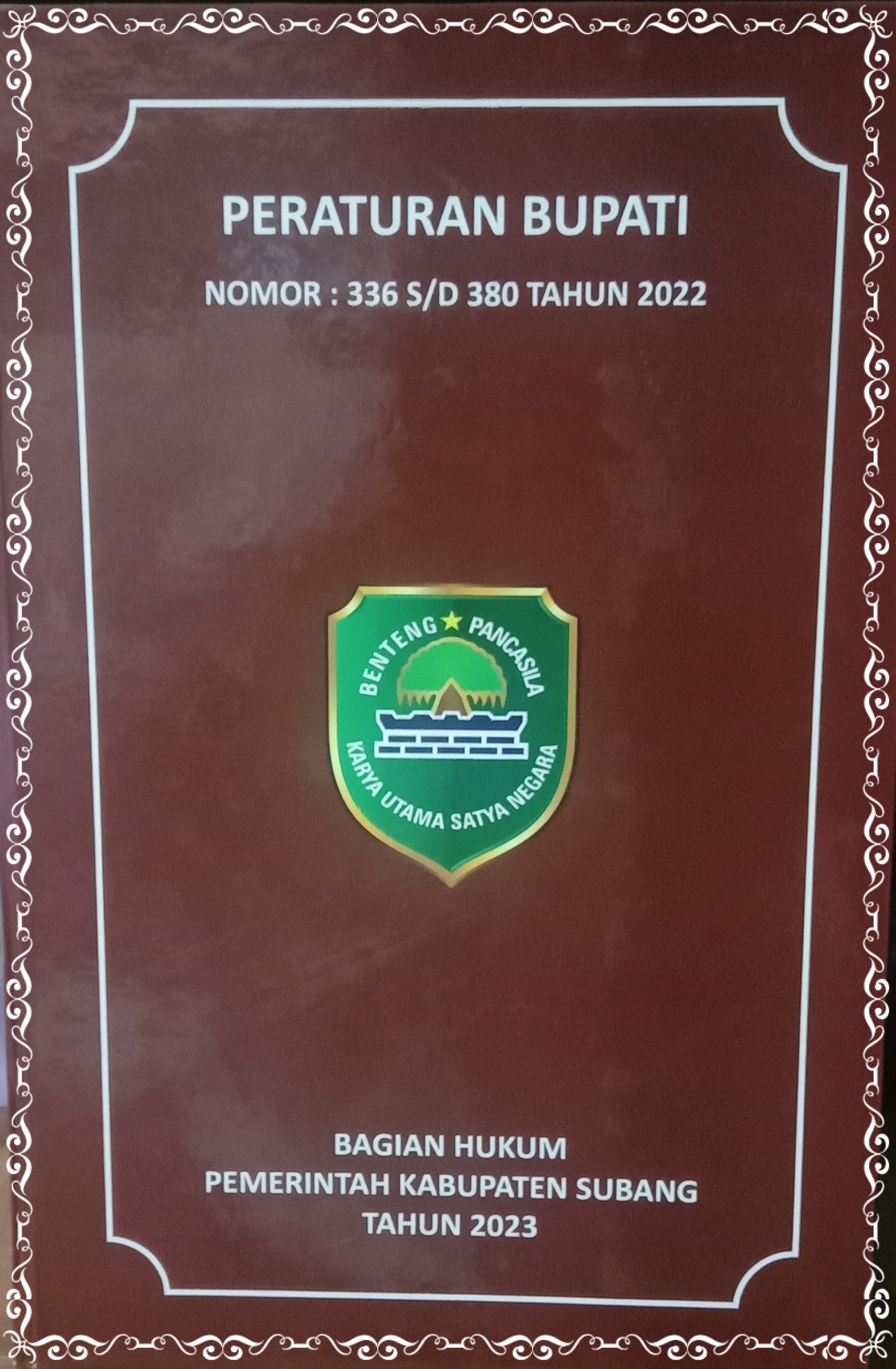 PERATURAN BUPATI NOMOR : 336 S/D 380 TAHUN 2022
