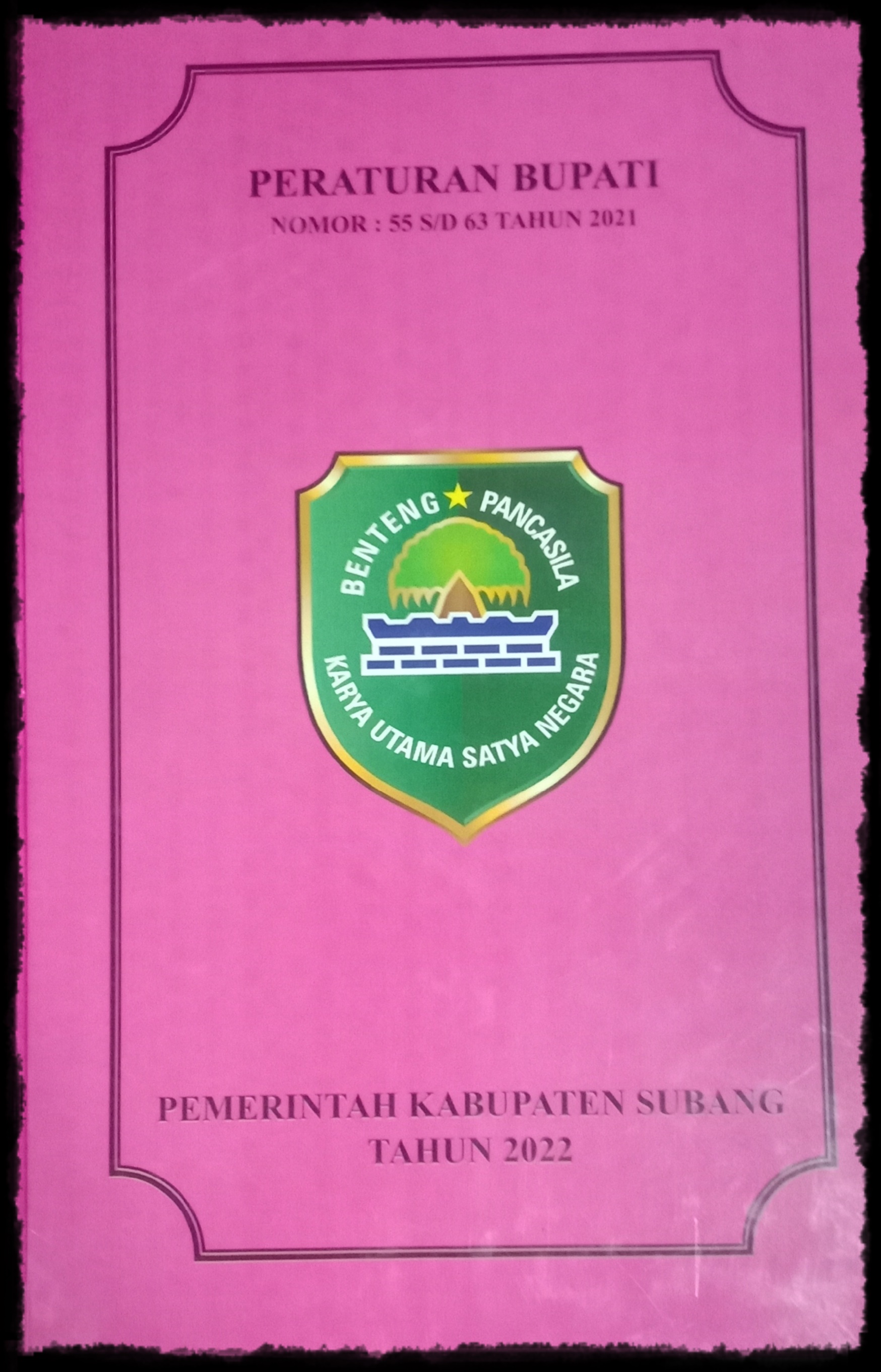 PERATURAN BUPATI NOMOR :  55 S/D 63 TAHUN 2021