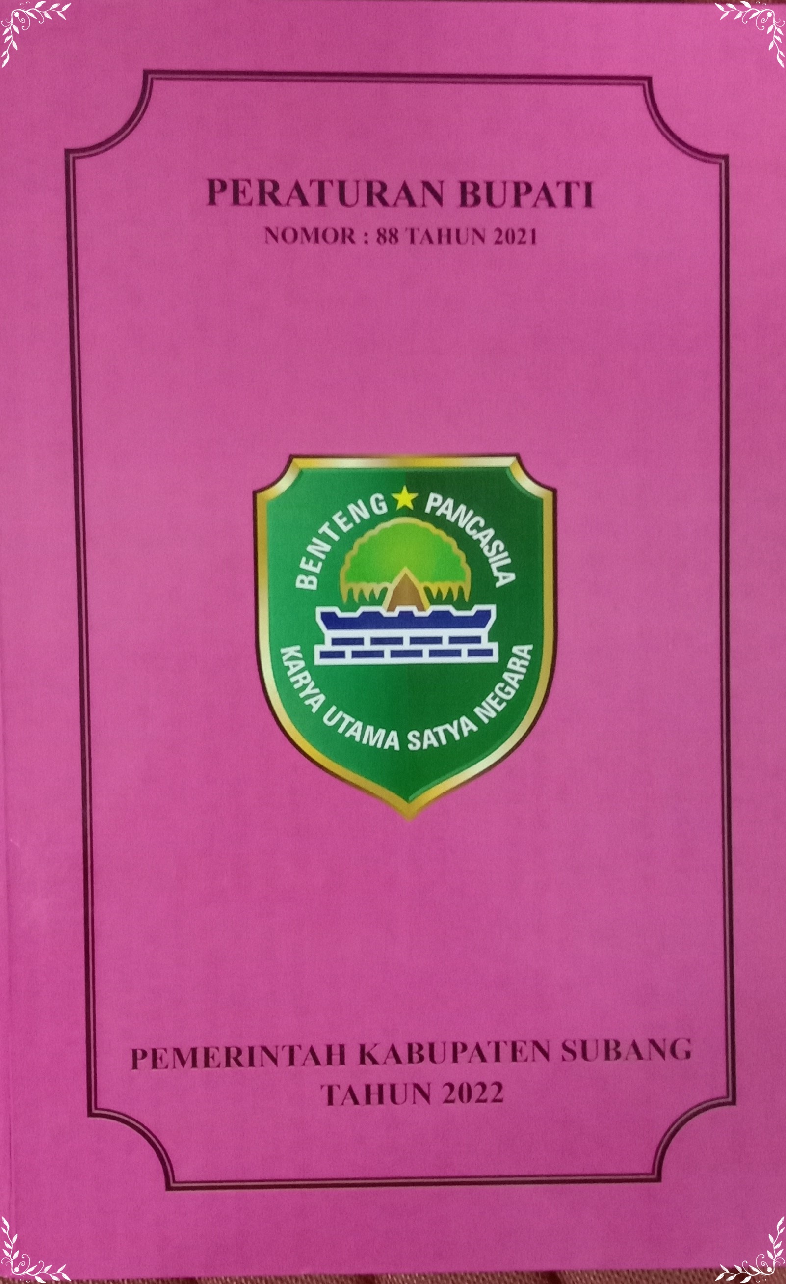 PERATURAN BUPATI NOMOR : 88 TAHUN 2021